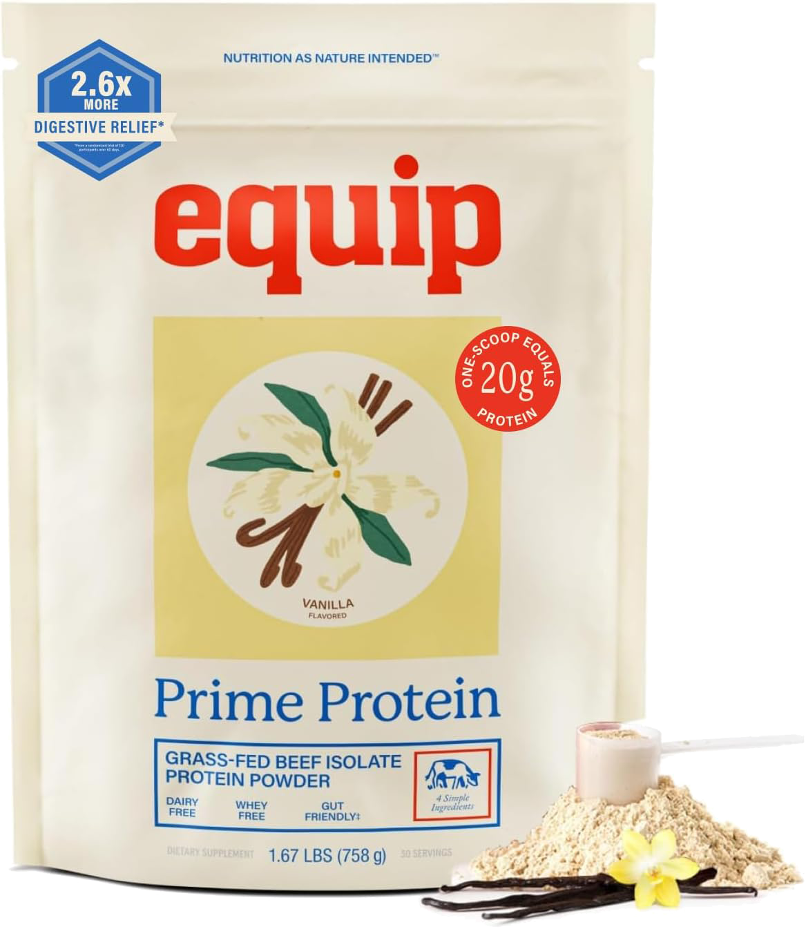 Equip Prime Protein grass-fed beef isolate